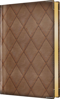 Ежедневник А5, датированный, 176л, иск. кожа(Diamond), коричневый, Эксмо