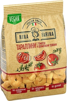 Сушки "Тараллини" 180гр с томатом и ароматными травами «Nina Farina»