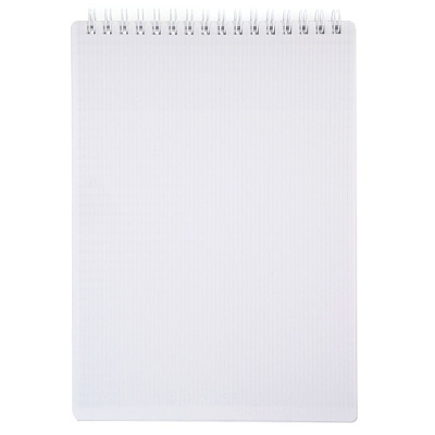 Блокнот 80л, А5, клетка, на гребне, пластиковая обложка, серия "Velvet - Белый","Hatber"