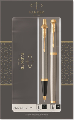 Набор подарочный, ручка шариковая и ручка роллерная IM Brushed Metal GT Parker Набор подарочный, ручка шариковая и ручка роллерная IM Brushed Metal GT Parker