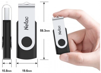 KALAM.KZ - USB Флеш 16GB 3.0 Netac U505 NT03U505N-016G-30BK серебристый/черный