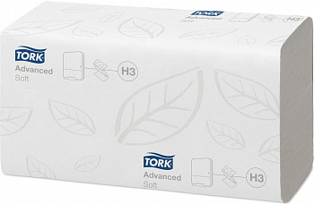 KALAM.KZ - Бумажные полотенца двухслойные 23x23 см  ZZ,Tork Advanced Premium ультрамягкие