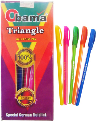 KALAM.KZ - Ручка шариковая 0.7мм, синяя, корпус ассорти Obama Triangle