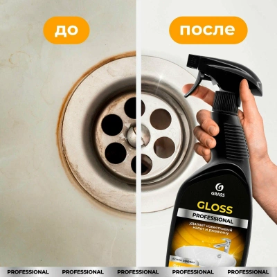 KALAM.KZ - Средство чистящее для сан.узлов и ван.комнат, 600мл. удаляет извес-ый налет и ржавчину,Gloss Profess