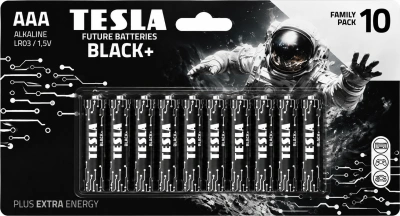 Батарейка AAА, 1.5V, Alkaline (блистер 10шт) Tesla Black