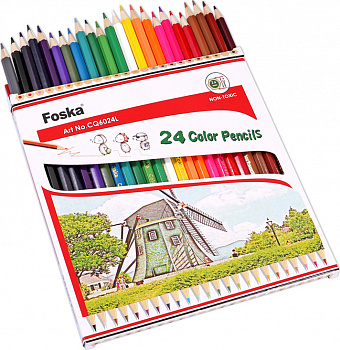 KALAM.KZ - Карандаши цветные 24шт, набор, картон.упаковка Foska