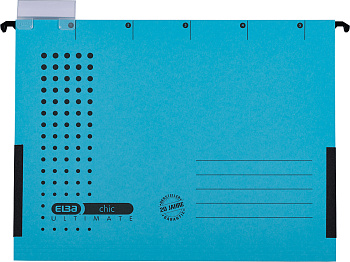 KALAM.KZ - Папка подвесная A4(240x318x6мм), 230гр, боковой ограничитель, синяя Hamelin