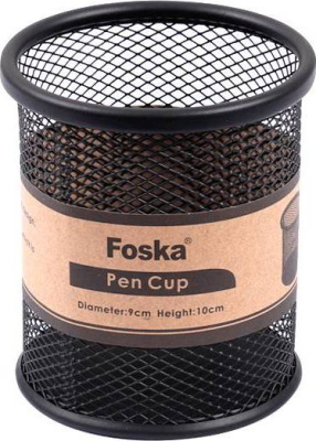 KALAM.KZ - Стакан для ручек, 80x100мм, металл, черный Foska