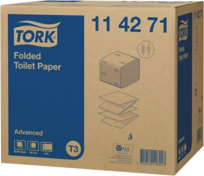 KALAM.KZ - Бумага туалетная 2х-слойная, ZZ-сложение 19смх11смх242л "Advanced Tork" 36 шт в кор купить KALAM.KZ - Бумага туалетная 2х-слойная, ZZ-сложение 19смх11смх242л "Advanced Tork" 36 шт в кор