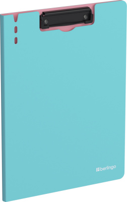 Папка-планшет А4, с верхним прижимом, пластик, голубая, Berlingo "Haze"