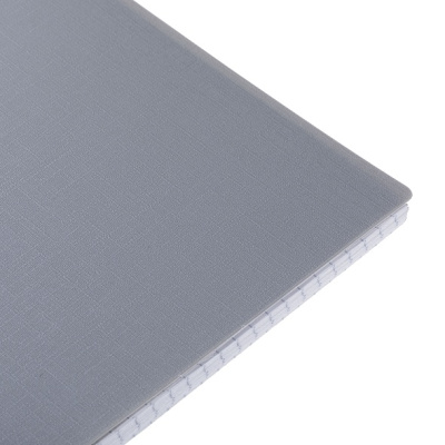 Тетрадь  80л, А5, летка, пластиковая обложка, на гребне, серия "Canvas - Серая","Hatber"