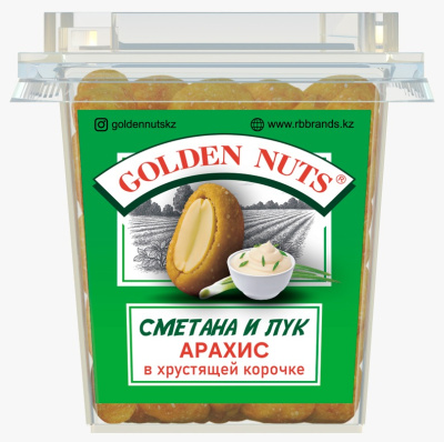 Арахис Сметана лук в хрустящей корочке 100 г. (стаканчик),  Golden Nuts 