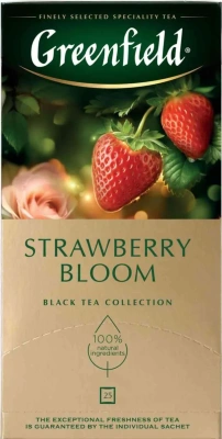 Чай черный, 25 пакетиков Greenfield Strawberry Bloom, ( 1,5х25х10)  black tea