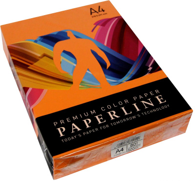 Бумага цветная "Paperline №240", A4, 80гр, 500л, Saffron Оранжевый