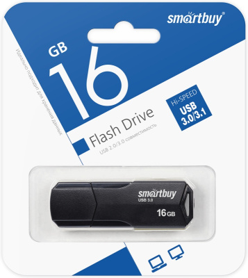 Флеш-накопитель USB 16GB Netac 3.0 Clue Black Smartbuy