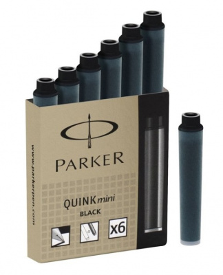 Капсулы черные 6шт, короткие Parker