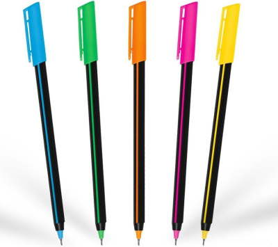 KALAM.KZ - Ручка шариковая, 0,7мм, синяя, цвет корпуса ассорти, Luxor "Stick Soft Touch"