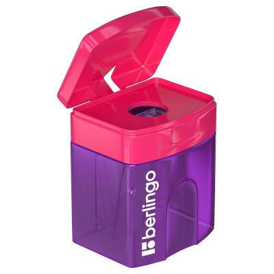 KALAM.KZ - Точилка 1 отверстие, с контейнером, пластик, ассорти "Fuze" Berlingo