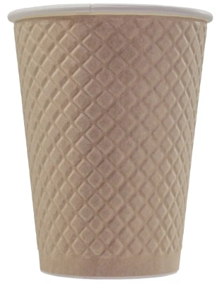 KALAM.KZ - Стакан бумажный, 350 мл, двухслойный, (430 мл до края), Waffle Kraft (БУМ, Formacia) (25 шт в уп)