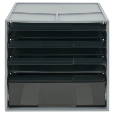 KALAM.KZ - Бокс с выдвижными тонированными лотками, 4лотка, серый корпус Стамм 