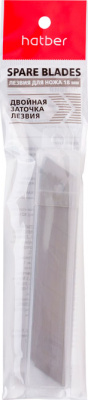 Лезвия запасные для канцелярского ножа,18мм, нерж. сталь, сегментированные,10 штук, "Hatber"
