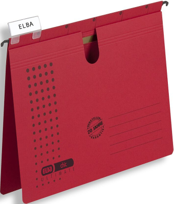 KALAM.KZ - Папка подвесная A4(245x318x6мм), 230гр, со скоросшивателем, красная Hamelin