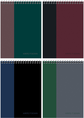 Блокнот 80л, А5 на спирали, тв.обл, "Duo mono" BG