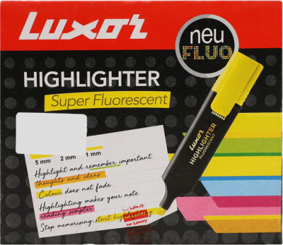 KALAM.KZ - Маркер текстовой 1-4,5 мм, скошенный наконечник, LW Fluroscent, 4 цвета в наборе Luxor