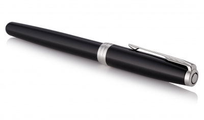 KALAM.KZ - Ручка перьевая Parker Sonnet Black Lacquer CT, 1,0 мм М, синяя 1931500