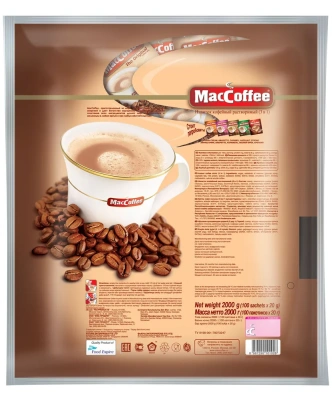 KALAM.KZ - Кофе растворимый, Maccoffee "3 в 1", 20 гр. упаковка 100 шт 