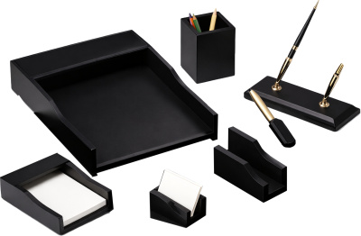 Набор настольный 7 предметов, кожа, черный Good Sunrise