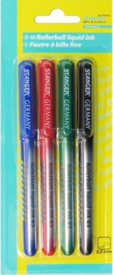 KALAM.KZ - Набор ручек роллерных, 0.5мм, 4цвета, Stanger