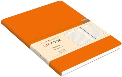 Ежедневник А5, недатированный, 136л, иск кожа(Lite Book), попер. резинка, оранжевый, Эксмо