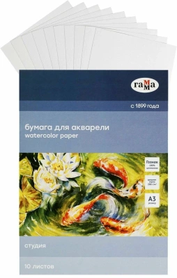 KALAM.KZ - Папка для акварели, 10л., А3, Гамма "Студия", 200г/м2, среднее зерно