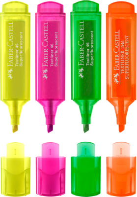 KALAM.KZ - Маркер текстовой, 1-5мм, скошенный наконечник, флуоресцентный, набор 4 цвета Faber-Castell