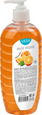 Мыло жидкое 500мл Апельсин, с дозатором "Vega "