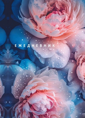 Ежедневник А5-, недатированный, 128л, тв.переплет, пионы, Эксмо