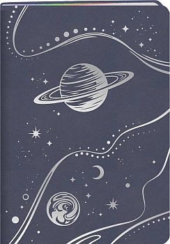 Книга для записей А5, 80л, клетка, иск. кожа, Folga 3, торцы серебро Эксмо