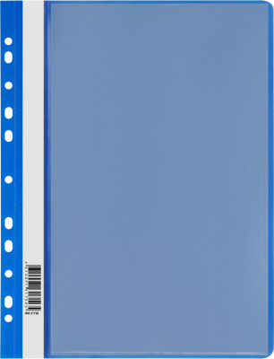 Папка с файлами, 10 файлов, А4, с перфорацией синяя, Стамм