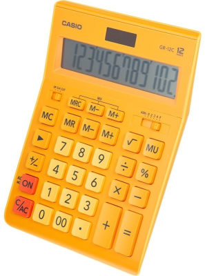 KALAM.KZ - Калькулятор 12 разрядов, 34,5 x 210 x 155мм, желтый CASIO GR-12C-RG-W-EP