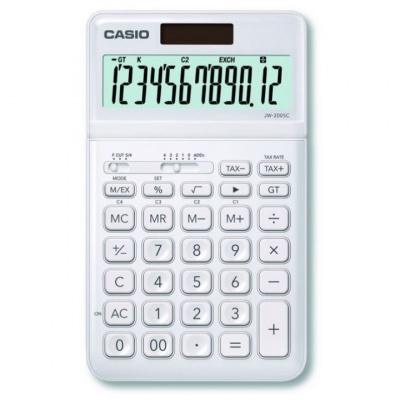 KALAM.KZ - Калькулятор 12 разрядов, 1,1 x 10,9 x 18,4мм, белый CASIO JW-200SC-WE-W-EP