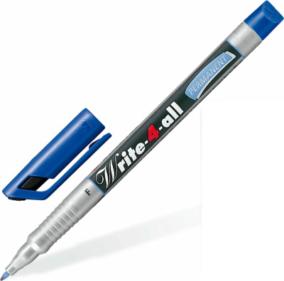 Маркер перманентный, 0.7мм, круглый наконечник, синий Stabilo Write-4-all