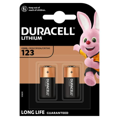 Батарейка CR123A, 3V Литиевые  (2 шт./блистер), Duracell