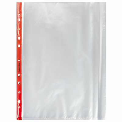 KALAM.KZ - Файл прозрачный A4, 0,030мм, цветные полосы, 100шт в уп., Brauberg