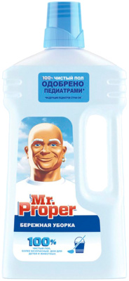 Средство моющее, универсальное для пола 1л. Бережная уборка  "Mr.Proper" 