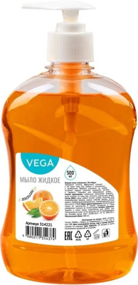 Мыло жидкое 500мл Апельсин, с дозатором "Vega "