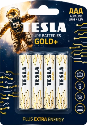 Батарейка AAА, 1.5V, Alkaline (блистер 4шт) Tesla Gold