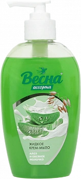 KALAM.KZ - Мыло-крем жидкое 280мл алоэ и овсяное молочко с дозатором "Весна"