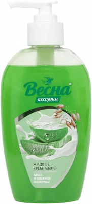 Мыло-крем жидкое 280мл алоэ и овсяное молочко с дозатором "Весна"