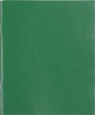 Тетрадь 48л, А5, клетка, скрепка, бумвинил, зеленая, офсет №2, Staff